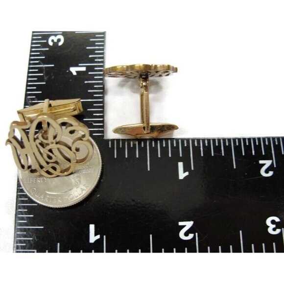 HCC ? Initials Vintage Cufflinks 1/20 12K Gold Filled Large Nice - Picture 10 of 12